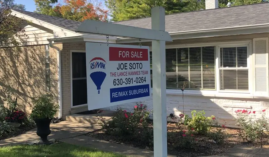 for sale sign in front of a DuPage home